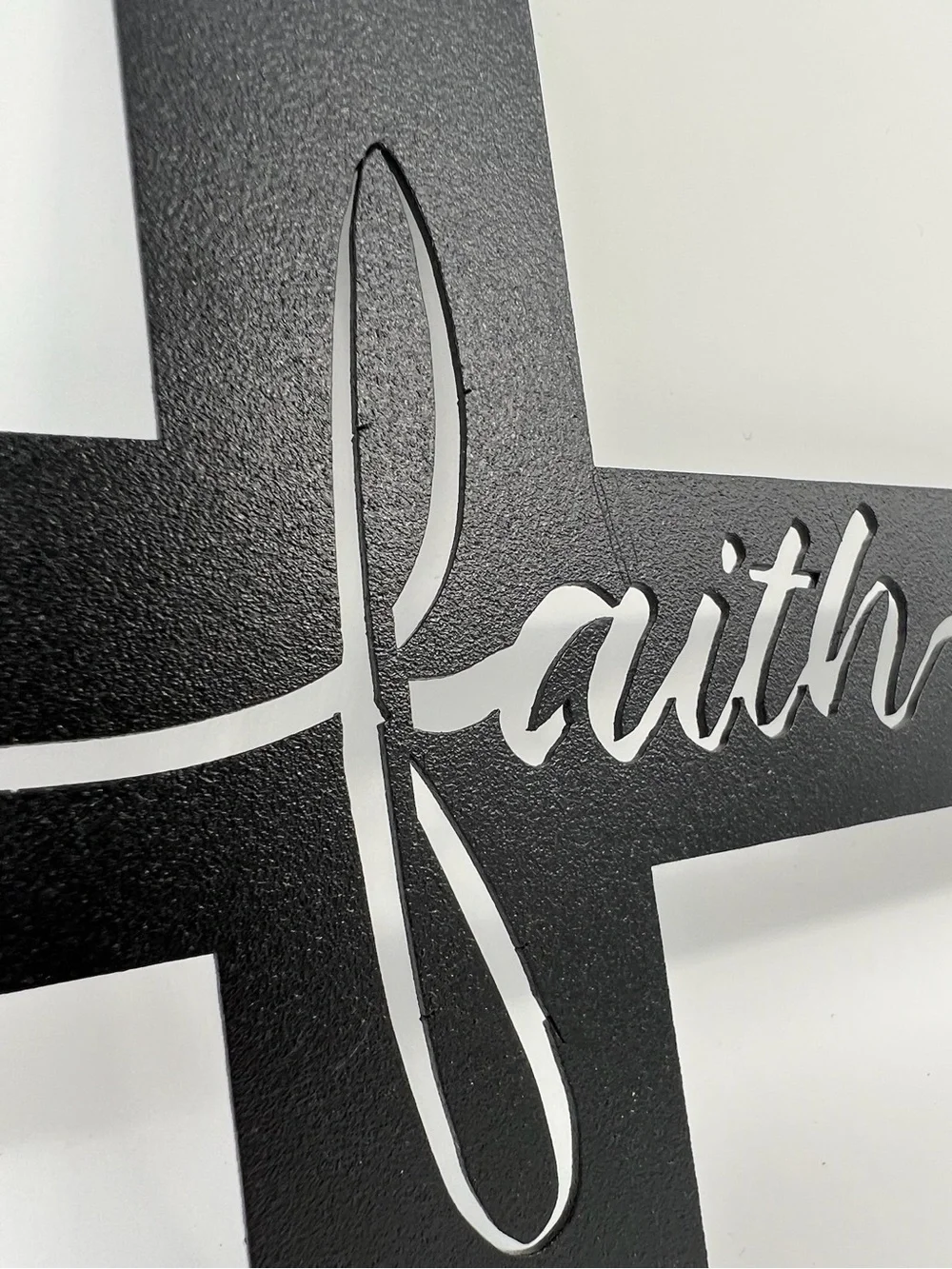 Redline Steel Laser Cut Metal Wall Art Decorative Sign Black Cross Wall Decor